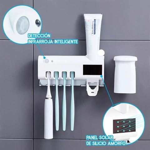 "¡Mantén tus cepillos limpios y tu familia protegida! Adquiere tu Soporte Esterilizador de Cepillos de Dientes hoy mismo." ✅